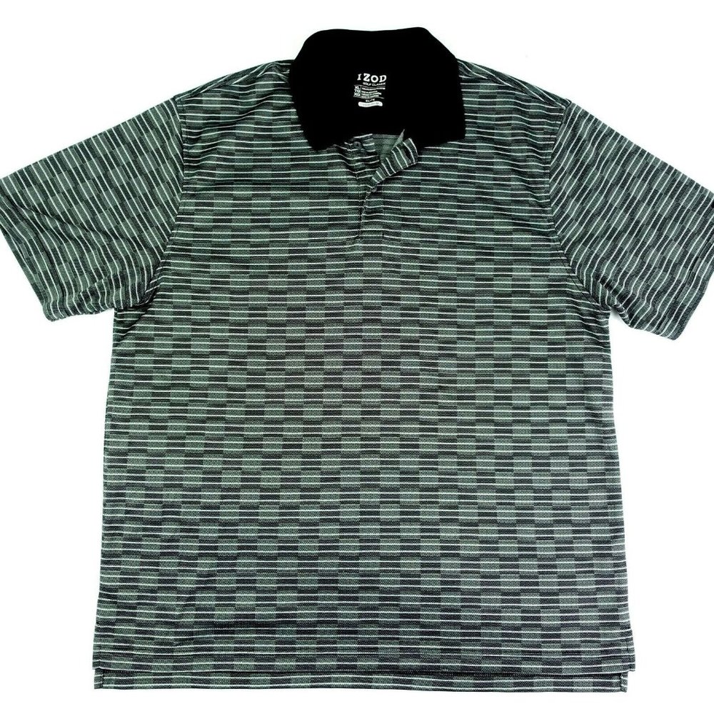 Izod Golf Men's XL Polo Shirt Short Sleeve Polyester Cool FX Black